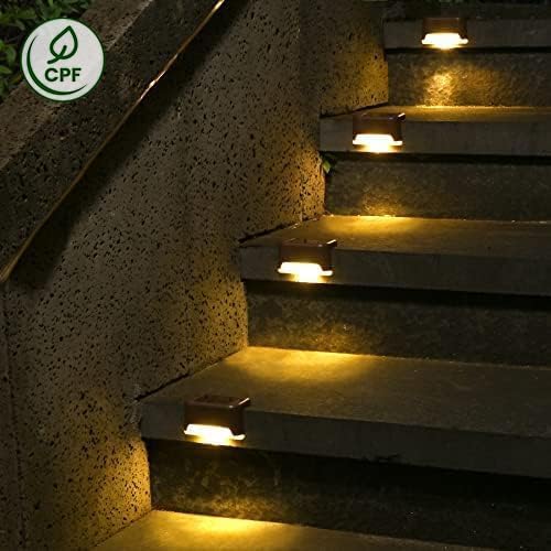 SOLPEX Solar Deck Lights Outdoor Waterproof Led Lights for Outdoor Stairs Step Fence Yard Patio and Pathway(24 Pack Warm White)