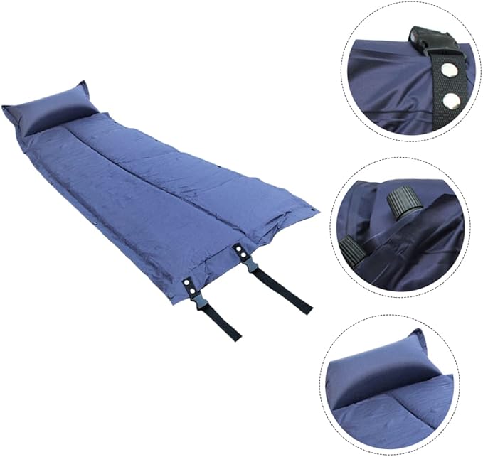 Wakauto Inflatable Camping Mat with Ergonomic Pillow Wear Resistant Sleeping Pad for Outdoor Camping and Hiking Lightweight Sleep Accessory for Backpacking and Tent Use