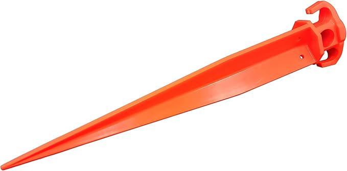 16 12 PCS Tent Pegs Garden Stakes Durable and Strong Plastic Tent Stakes for Beach Mat Camping Hiking Garden Landscape Stakes Orange Stakes UV Resistant