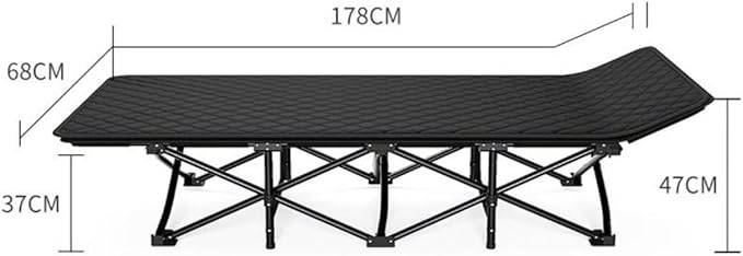 Folding Cot Lounge Chair with Removable Cushion Portable Heavy Duty Adjustable Pillow Reclining Compact Design for Outdoor Beach Camping Patio Garden