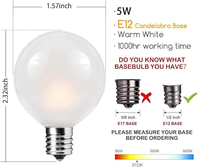 Abeja 25FT Outdoor String Lights G40 Globe Patio String Lights with 27 Frosted White Globe Bulbs Waterproof Connectable Hanging Lights for Outside Backyard Porch Umbrella Bistro Decor Black Wire