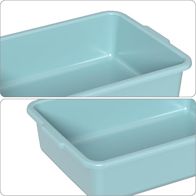 8 L Plastic Bus Tubs Plastic Commercial Bus Boxes Mint Green 5 Packs