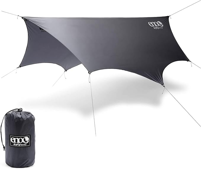 ENO Eagles Nest Outfitters DryFly Rain Tarp Ultralight Hammock Accessory Charcoal