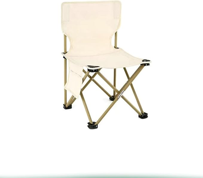 Sturdy Camping Folding Chair with Oxford Cloth Beach Picnic Mountaineering Fishing Folding Stool Portable Outdoor Stool Leisure (Beige 39x39x65cm/15.35x15.35x25.59in)