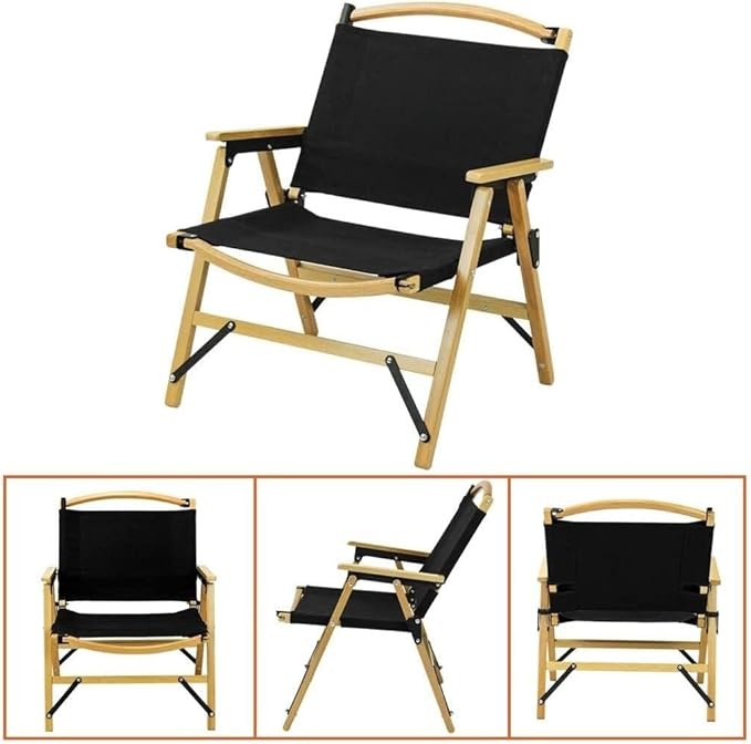 Detachable Outdoor Folding Chair Beech Wood Camping Chair Wooden Beach Martial Arts Chair with Carrying Bag