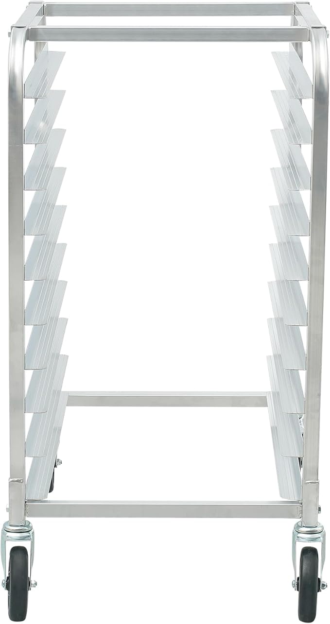 VEVOR 10-Tier Bun Pan Rack Aluminum Racking Trolley Storage with Brake Wheels Commercial Bakery Racks for Half &amp Full Sheet Speed Rack For Kitchen Home Bread Baking Equipment 26L x 20.3W x