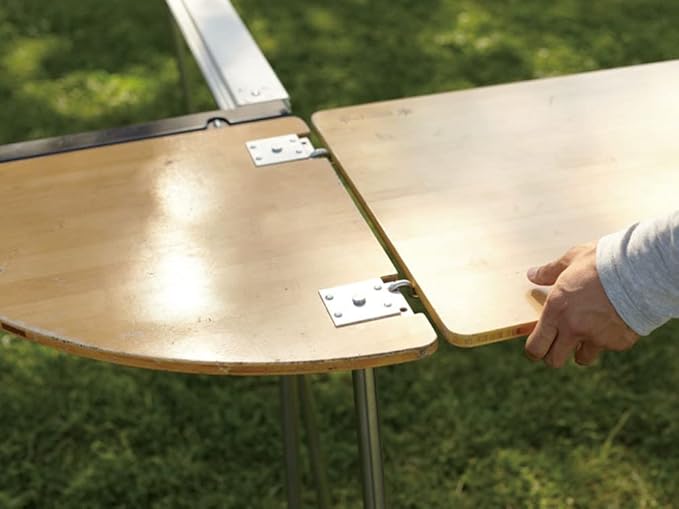 Snow Peak IGT Bamboo L Corner CK-117TR Designed in Japan Laminated Bamboo Iron Grill Table System Lifetime Product Guarantee