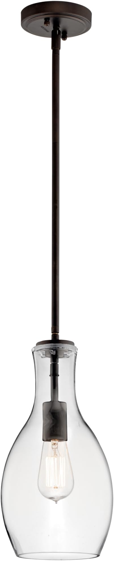 Kichler Everly 13.75 1 Light Hour Glass Pendant Clear Glass Olde Bronze®