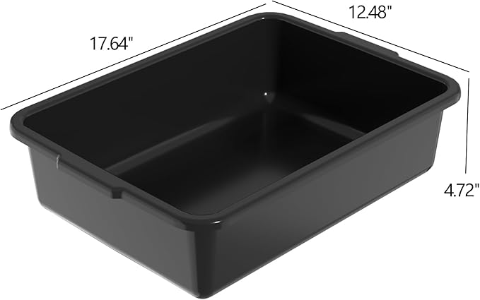 Sandmovie 13 L Plastic Bus Tubs Plastic Commercial Wash Basin Black 12 Packs