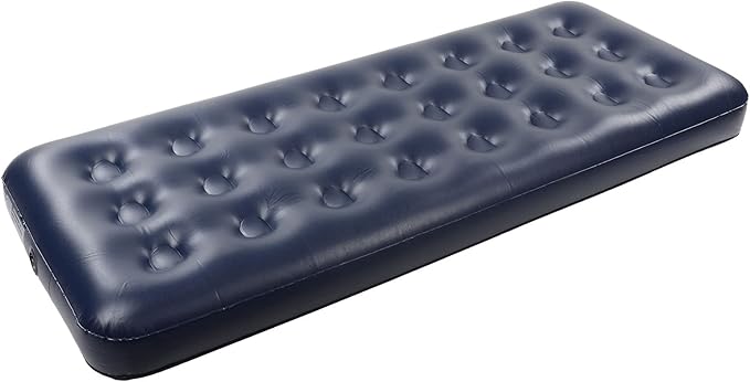 Inflatable Camping Mattress Thickened Resilience Flocked Top Portable Sleeping Mat with Beehive Column Firmness Fully Enclosed Material for