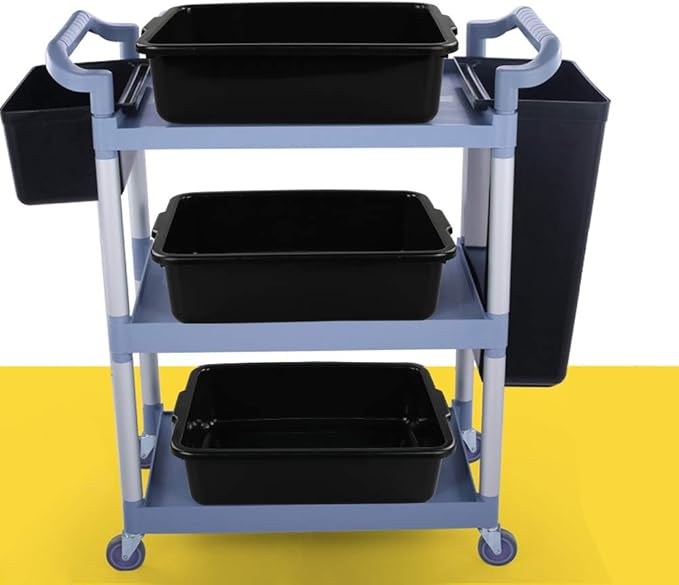 Black Commercial Plastic Bus Box Bus Tub Set of 3