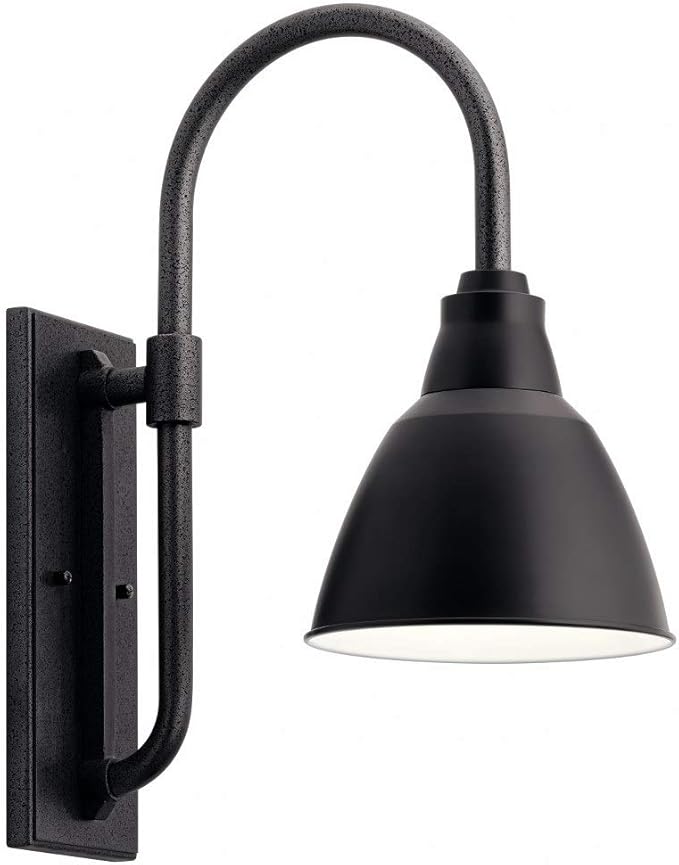 Kichler 49836BK Restoration One Light Outdoor Wall Mount from Pellinord Collection in Black Finish