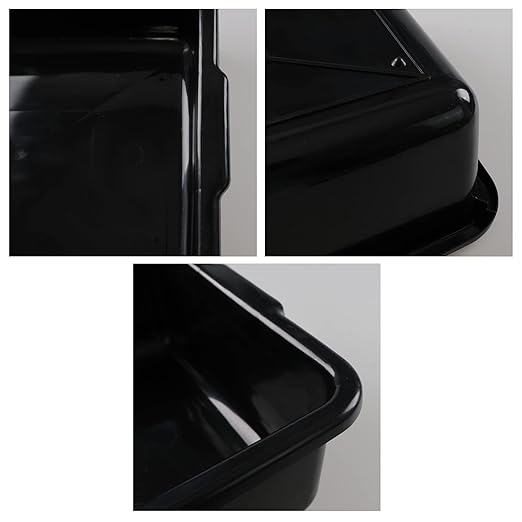 23 Quart Large Commercial Bus Tubs Black Utility Bus Box Set of 4