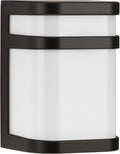 Progress Lighting Valera LED Collection 1-Light Matte White Acrylic Shade Modern Outdoor Small Wall Lantern Light Architectural Bronze
