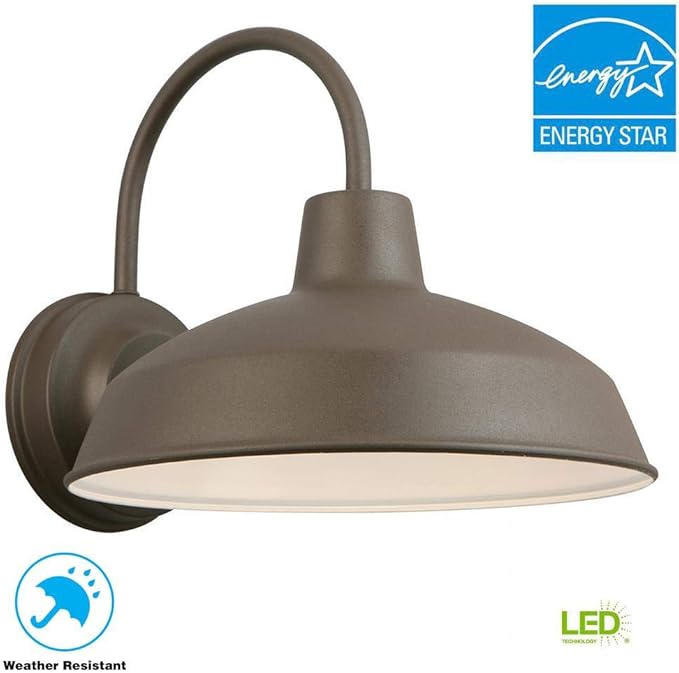 Hampton Bay Bronze Outdoor LED Wall Lantern