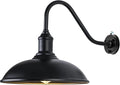 Dusk to Dawn Exterior Farmhouse Lighting 24 Diameter Barn Light Fixture for House with Anti-ponding Bottom Barn Gooseneck Lighting for Garage Patio Porch