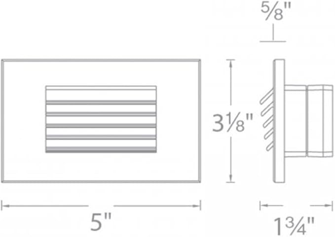 WAC Landscape Lighting LEDme 120V LED Horizontal Louvered Indoor and Outdoor Step and Wall Light 3000K Built-in LED in Bronze