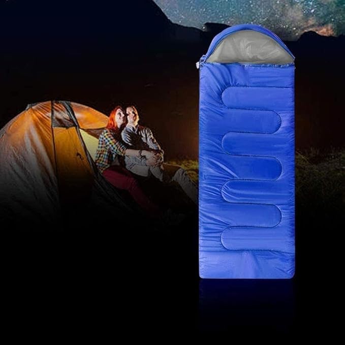 Envelope Type Outdoor Camping Sleeping Bag Portable Ultralight Waterproof Travel by Walking Cotton Sleeping Bag with Cap 210 * 75