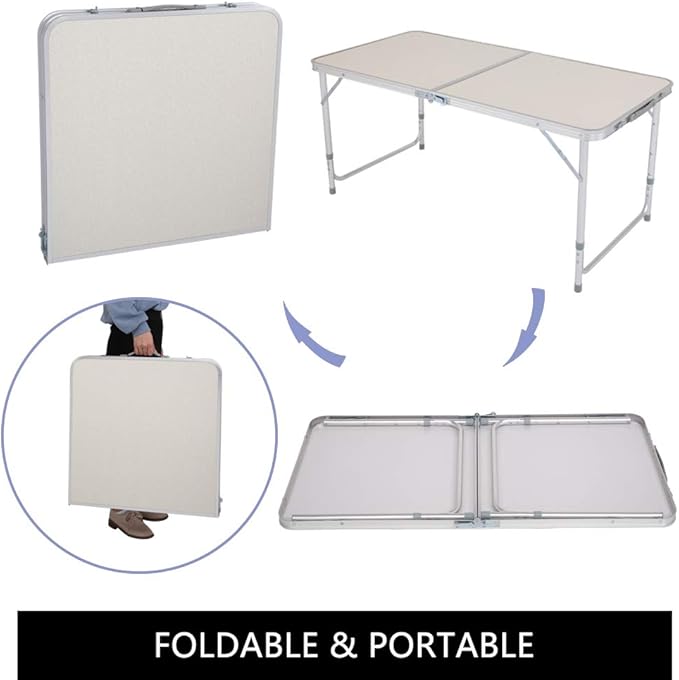 Folding Picnic Table47.24 x 23.62 x 21.65‘’Home Use Folding Table Lightweight Aluminum Camping TablePortable Outdoor Grill Stand Table for Outside Picnic BBQ Beach