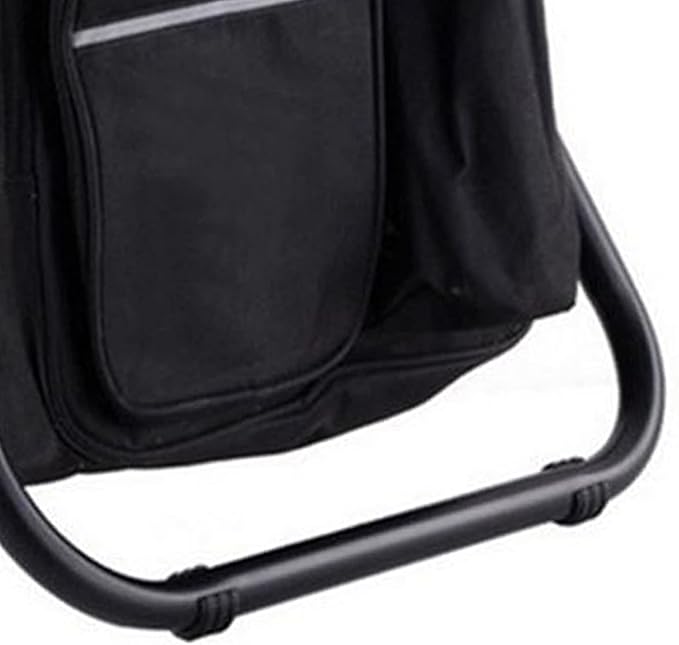 Folding Camping Chair Stool Backpack with Cooler Insulated Picnic Bag Backpack Cooler Chair Foldable Camping Fishing Stool for Travel Beach Hiking Picnic ﻿ (Black)