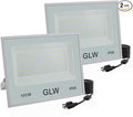 2 Pack 100W LED Flood Lights Outdoor10000LM Super Bright Work Light6000k Daylight White Floodlights with PlugIP66 Waterproof Exterior Security Lights for PlaygroundGarageYardBackyard