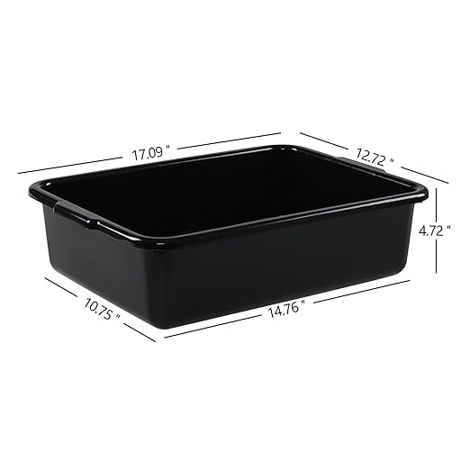 Bringer 12-Pack Commercial Bus Tubs 13 L Plastic Bus Box Black