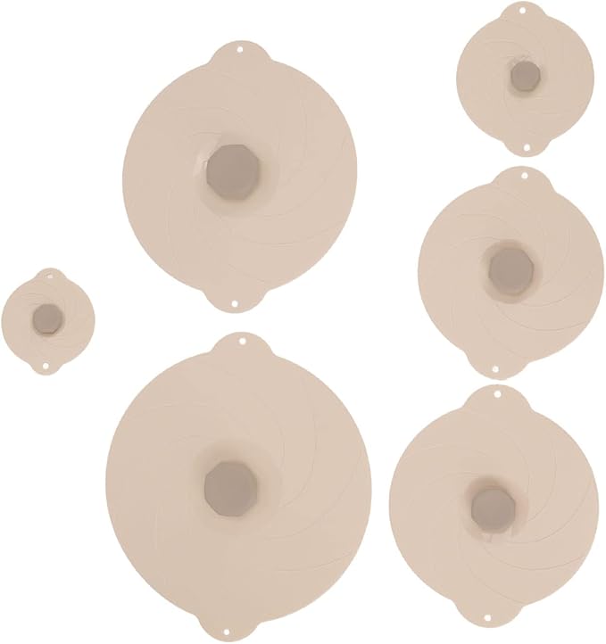 Leak Proof Sealing Heat Resistant Food Grade Silicone Suction Lid for Storage Beige