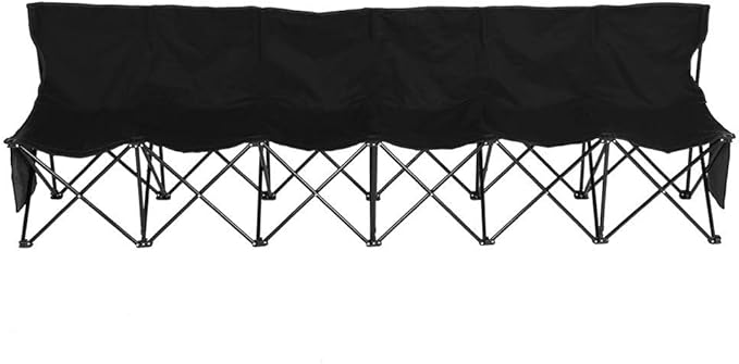 Yaheetech Portable Folding Bench 6-Seat Fabric Outdoor Chair for Teamwork Activities Sports Party Open and Closed Easily with Carrying Bag