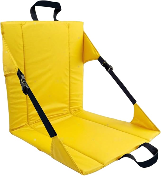 Portable Camping Chair Foldable Outdoor Seat with Backrest Turquoise and Purple Water-Resistant Lightweight Design for Hiking Backpacking Beach (Yellow)