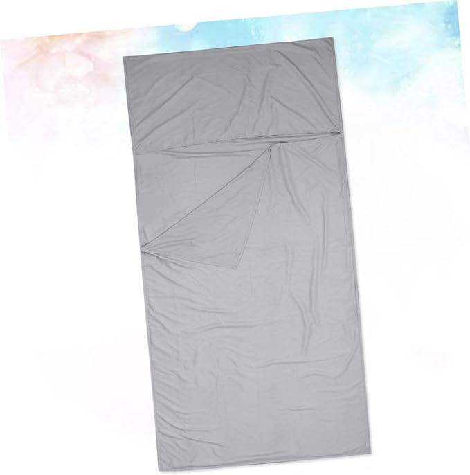 SUPVOX Portable Liner for Adults Lightweight Sleep Sack Travel Sheet Grey for Camping Hiking Hotels and Train Travel