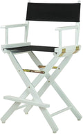 Director's Chair with Built-in Armrests and Foldable Design for Easy Storage Lightweight Durable Frame Perfect for Indoor or Outdoor Seating Black Canvas/24 in White Frame