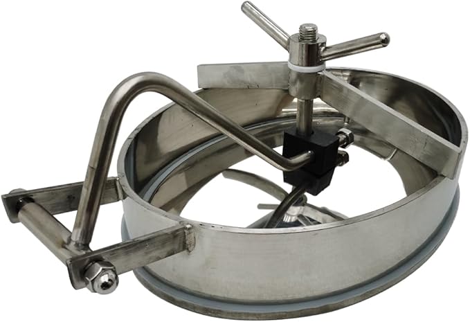 430 * 330mm / 16.9 * 13 Inch Stainless Steel Atmospheric Manhole Cover – 304 Oval Tank Manway with Handwheel Mirror Polished for Food Dairy Brewery &amp Chemical Industries