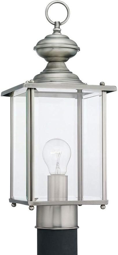 Generation Lighting 8257-965 Jamestowne Outdoor Post Lantern Outside Fixture One - Light Antique Brushed Nickel