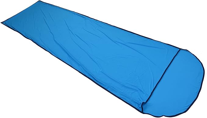 Ultralight Multifunctional Sleeping Bag Liner Elastic and Breathable for Camping Hiking Backpacking with Storage Bag Skin Friendly Polyester Fabric Unfolded Size 78.7x31.5in (Blue)