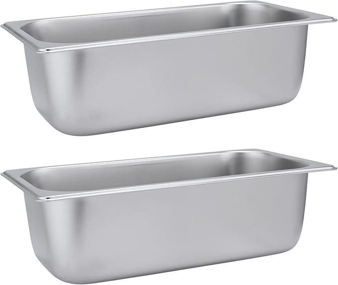 6 Pack Stainless Steel Steam Hotel Pan 1/3 Size 4 Inch Deep Anti-Jam Steam Table Pan for Restaurant Family Events Personal Catering Use 12.8 x 6.88 x 4 Inch