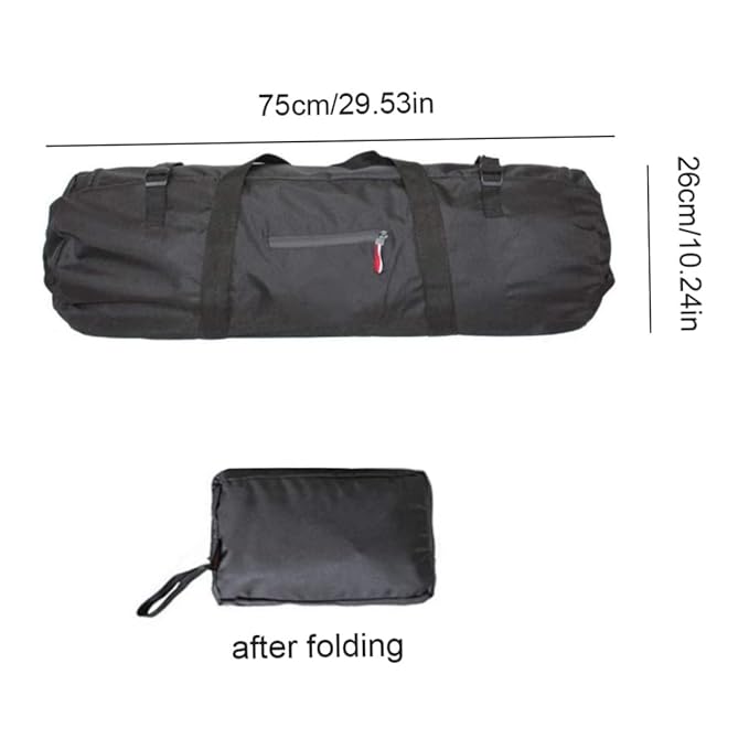 1PC Tent Bag Waterproof Zipper Duffel Bag with Handles 30x10x10 Inch 20KG Heavy Loading Foldable Anti-Theft Camping Tent Storage Bag Carrying Case