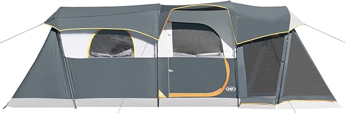 UNP Camping Tent 8 Person Waterproof Big Tunnel Tent with Screen PorchFamily Outdoor Large Tents for Camping 20' x 9' x 80in(H)