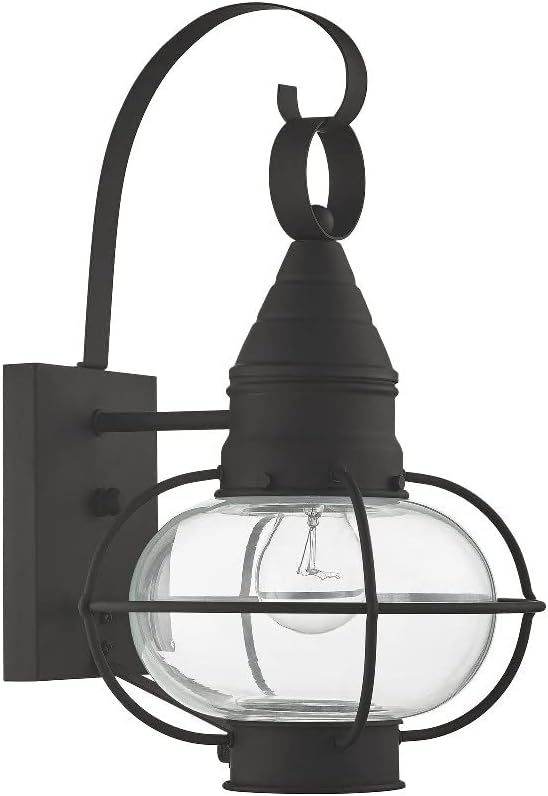 Livex Lighting 26901-04 Transitional One Light Outdoor Wall Lantern from Newburyport Collection in Black Finish 8.75 W x 14.75 H