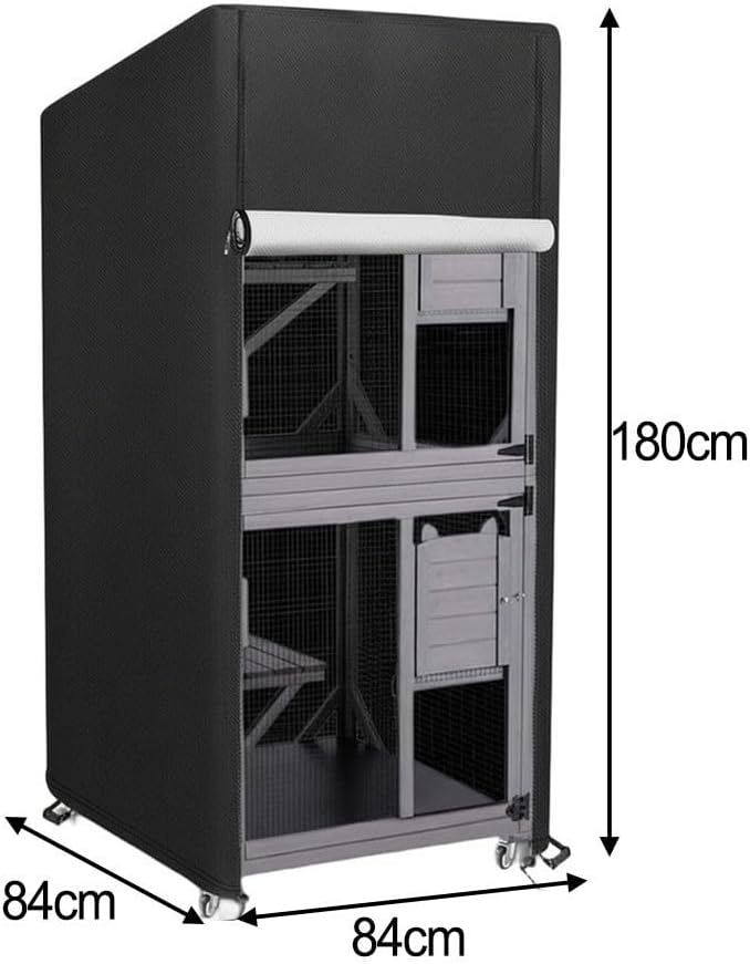 Outdoor Cover 600D Oxford Fabric Waterproof for Large Cat Shelters Weather Proof Rain Snow Proof Windproof Cover with Adjustable Drawstring and Double Zipper
