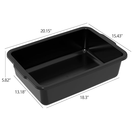 6 Packs 24 L Plastic Commercial Bus Tub Food Service Bus Tub Black