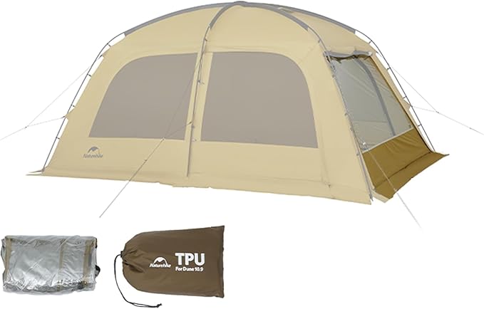 Naturehike Dune Hot Tent with Stove Jack 117 sq ft 4 Seasons Camping Tent 2-4 Person Waterproof Large Tent for Family Car Camping Picnic Fishing 6 Person