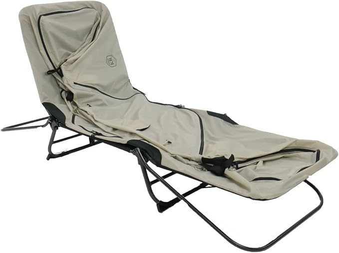 Kamp-Rite Anniversary Series 1 Person Tent cot with 20 Degree Outfitter Sleeping Bag and Self Inflating Sleeping pad for Camping Hunting Fishing 3 Piece Bundle Package (Tan)