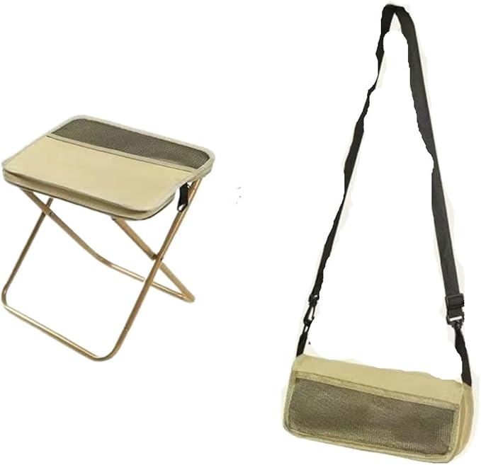 Folding Backpack Stool Sturdy Strong Load-Bearing Fishing Chair Crossbody Handbag Style Pencil Case Portable