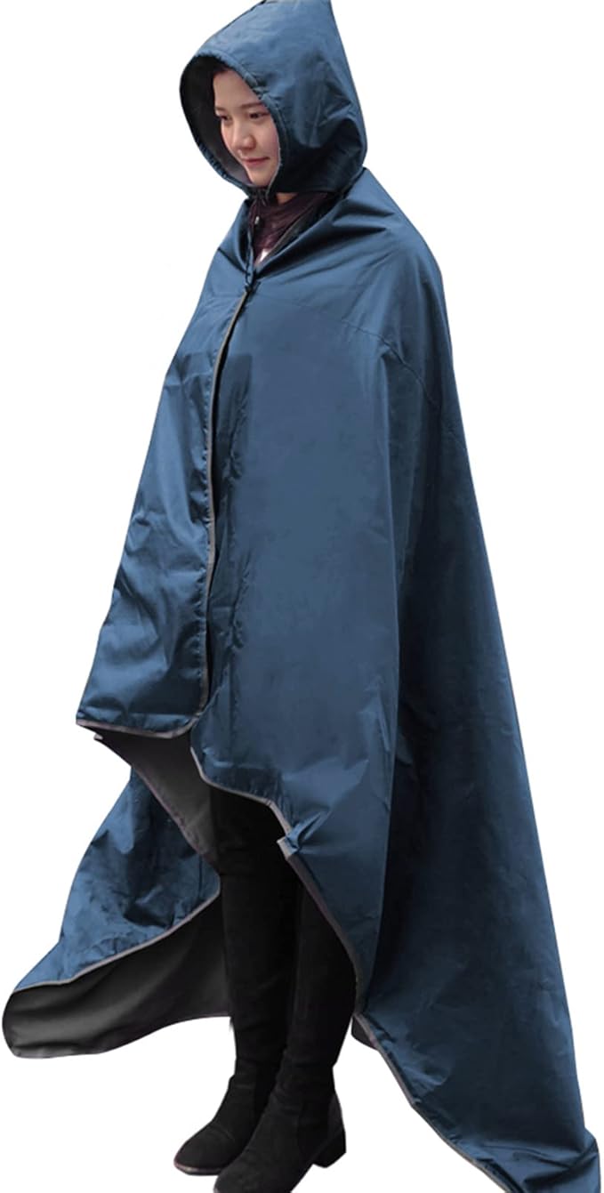 DUKUSEEK Large Waterproof Stadium Blanket for Cold Weather Soft Warm Fleece Camping Blanket Windproof for Outdoor Sporting Events Football GamesNavy Blue