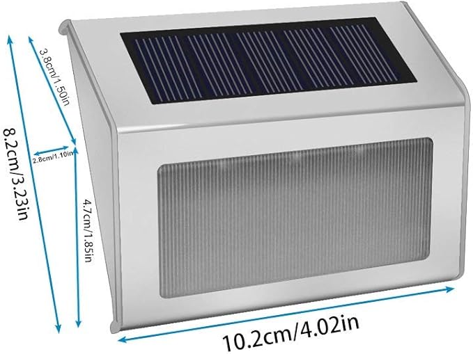 Solar Lights Outdoor Waterproof Deck Light Solar Stair Lights Outside LED Step Lighting Stainless Steel for Paths Patio Garden Yard Pack of 6