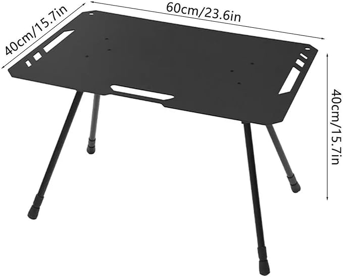 Portable Outdoor Folding Height Adjustable Camping Table Aluminium Alloy Light Dining Table for Travel ﻿(Green)