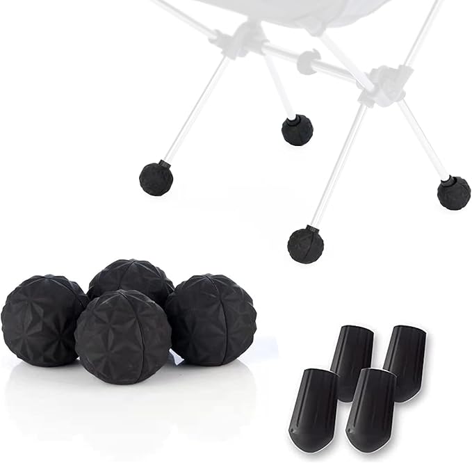 Camping Chair Stabilizing Rubber Ball Feet Compatible with Helinox Chair Detachable Anti-Slip Foot Replacement for Ultralight Portable Camping Chair on Soft Surfaces…