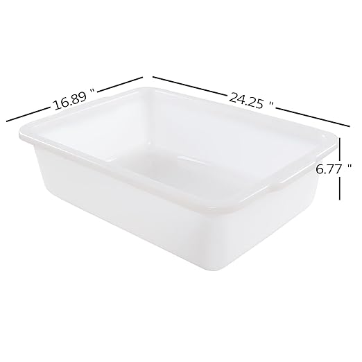 4 Pack Commercial Bus Tubs Food Grade Meat Processing Tubs Bus Box/Tote Box Restaurant Dish Tub 6.8 Deep White (35 L)