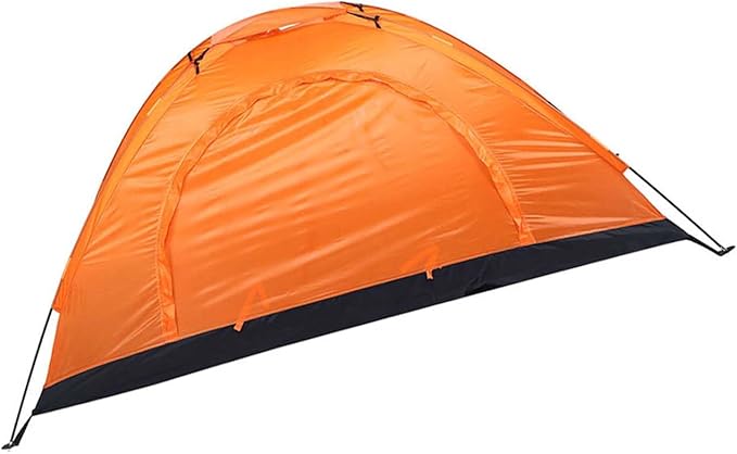 Haofy Outdoor Tent Lightweight Portable Single Person Camping Tent with Round Door and Skylight for Camping Fishing Climbing (Orange)