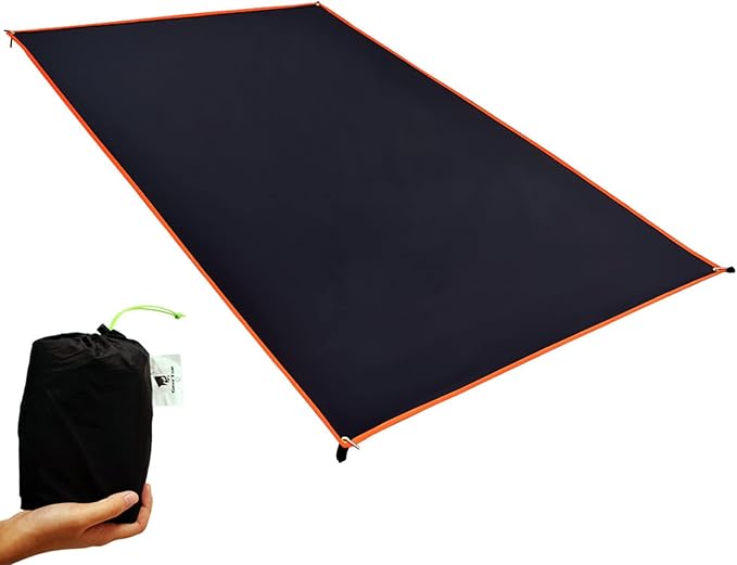 GEERTOP Ultralight Tent Footprint Waterproof Black Tent Tarp Ground Sheet Mat for Under Tent Camping Backpacking Hiking Picnic